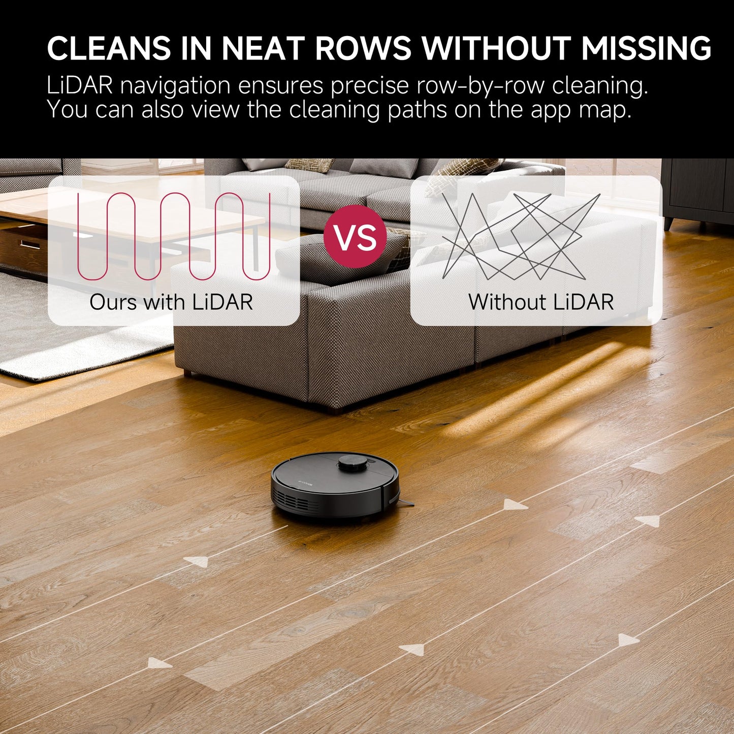 LS1 Robot Vacuum and Mop Combo – Precise LiDAR Navigation, Smart Home Map, Vacuum/Mop/Combo Cleaning Mode, Auto Recharge, Customized Cleaning, APP/Remote/Voice Control, for Hard Floors and Carpets