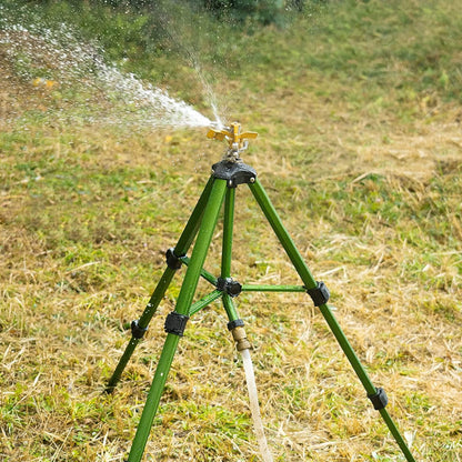 Hourleey 1Pack Extra Tall,Extends Up to 50 Inch, Heavy Duty Tripod Sprinklers with Brass Sprinkler Head, 360 Degree Large Area Coverage, 3/4 Inch Connector Sprinkler for Yard Lawn Garden