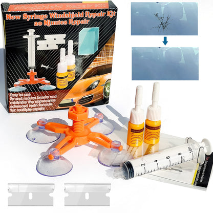 WD-40 Windshield Repair Kit, Windshield Crack Repair Kit, Upgraded Windshield Repair Kit for Chips and Cracks, Windshield Chip Repair Kit Quick Fix for Chips, Cracks, StarShaped Crack Chips