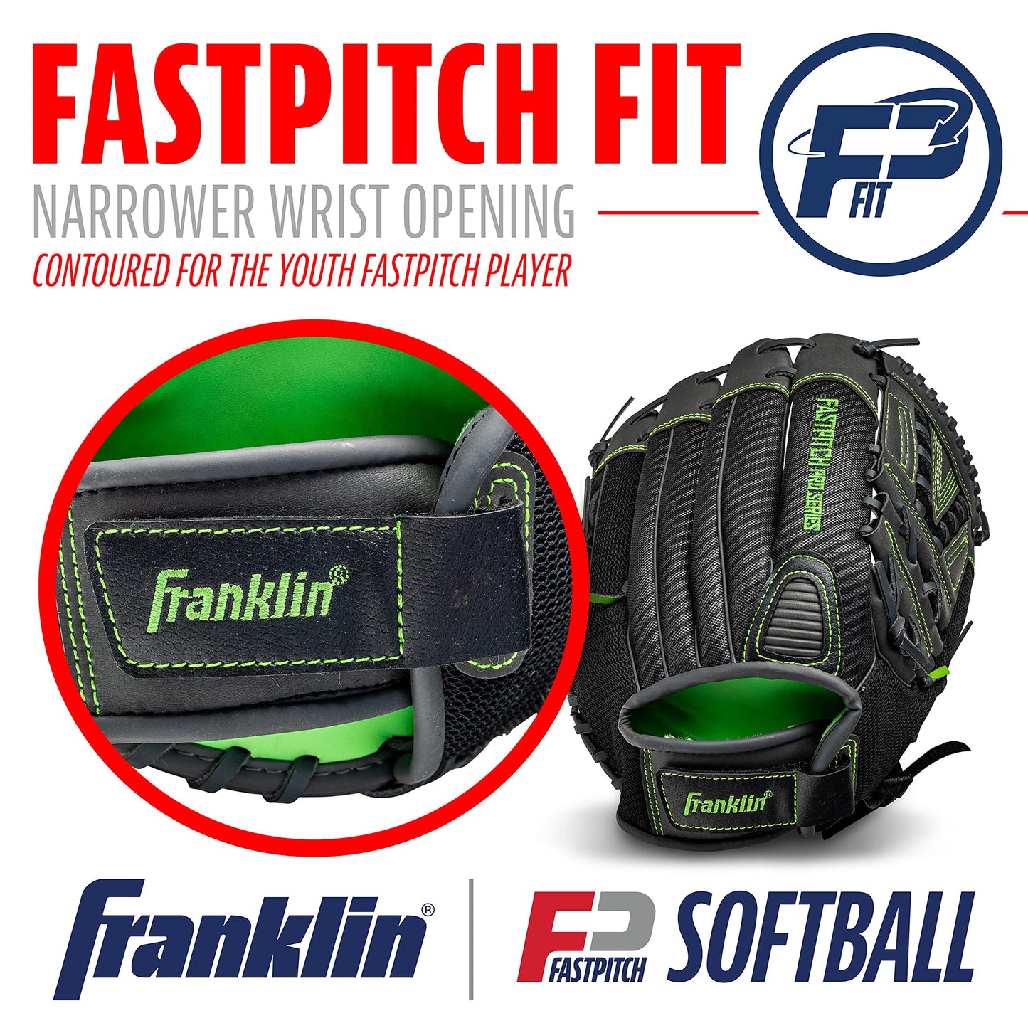 Franklin Sports unisex adult Franklin Sports Girls Softball Glove Women s Windmill Fastpitch Slowpitch Softball Glove Green, Lime, 12 US