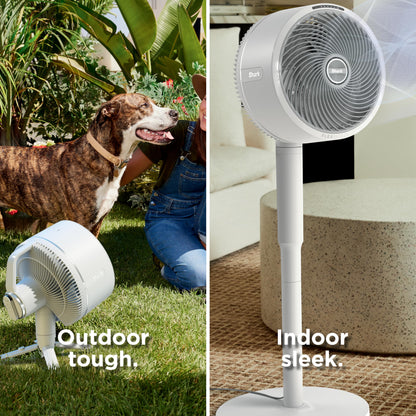 Shark FlexBreeze Pedestal & Tabletop Oscillating Fan with Remote, Indoor & Outdoor, Portable, Corded & Cordless with InstaCool Misting Attachment, White, FA222WH