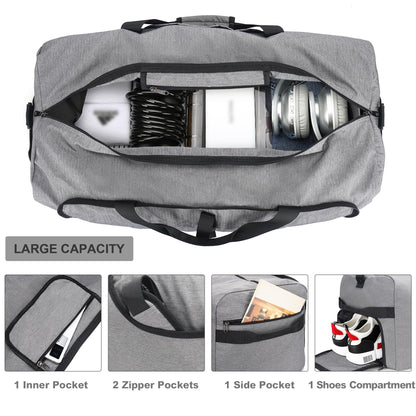 100L Duffle Bag for Travel, Large Foldable Waterproof Travel Duffel Bags Weekender Overnight Bag for Men and Women with Shoe Compartment