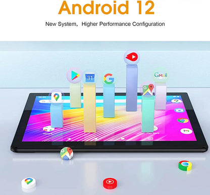 SGIN 10in Android 12 Tablet 8gb RAM 128gb ROM 1280*800 IPS Screen 8-Core MTK 8183, 5MP + 8MP