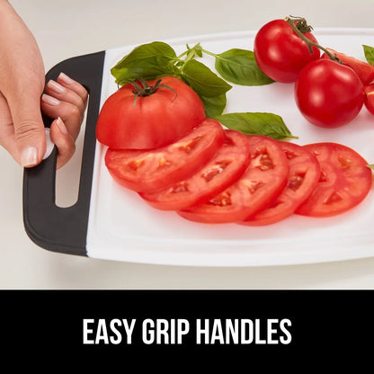 Gorilla Grip Oversized 100% BPA Free Reversible Kitchen Cutting Board Set of 3, Juice Grooves, Dishwasher Safe, Black