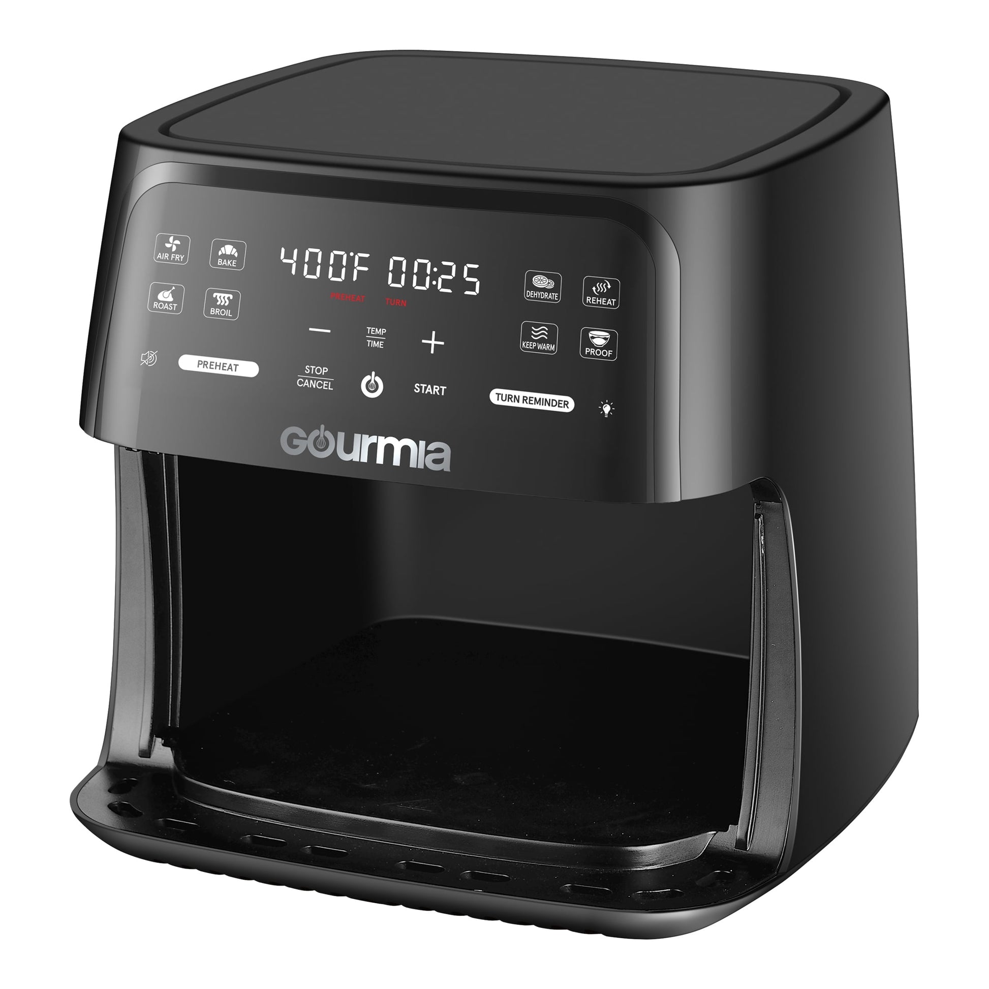 Gourmia 8-Quart Digital Window Air Fryer, with 8 One-Touch Functions, Black