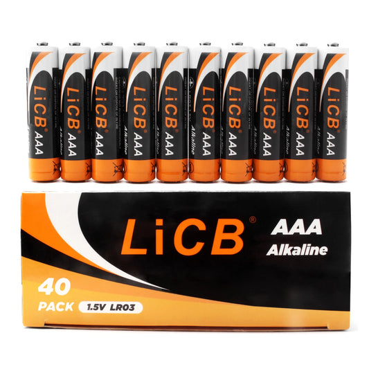 LiCB AAA Batteries (40 Pack) Triple A Alkaline Batteries,Long-Lasting Batteries for Household and Business