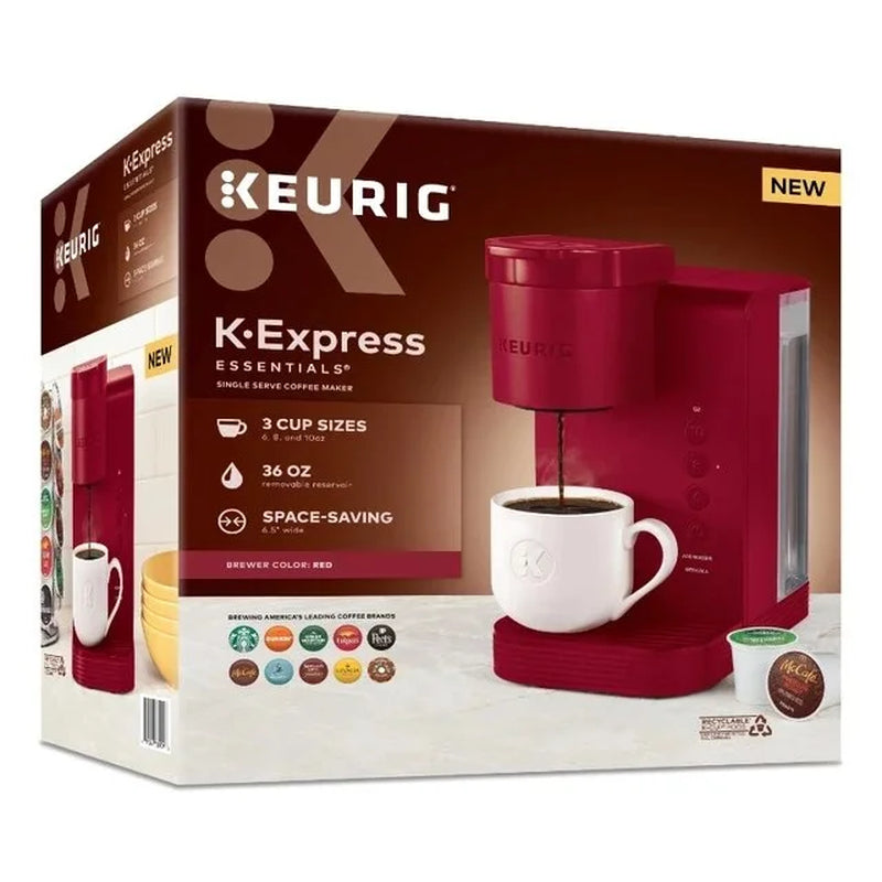 Keurig K-Express Essentials Red Single-Serve K-Cup Pod Coffee Maker