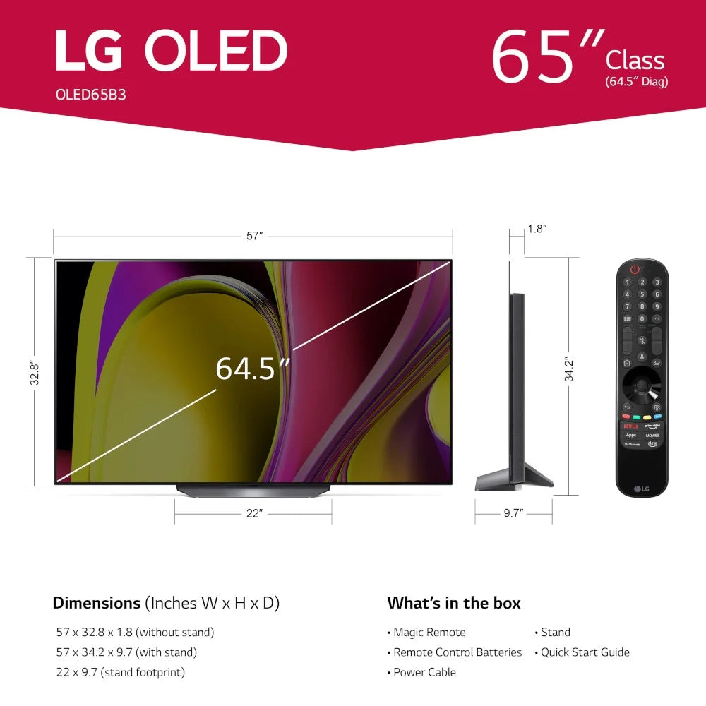 LG 65" Class 4K UHD OLED Web OS Smart TV with Dolby Vision B3 Series - OLED65B3PUA