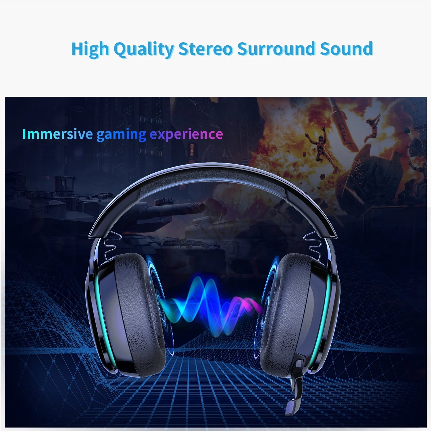 Ecomoment Wireless Gaming Headset for PS5,PS4,PC,Switch,with Bluetooth 5.3&2.4GHz USB, Black,0.7lb