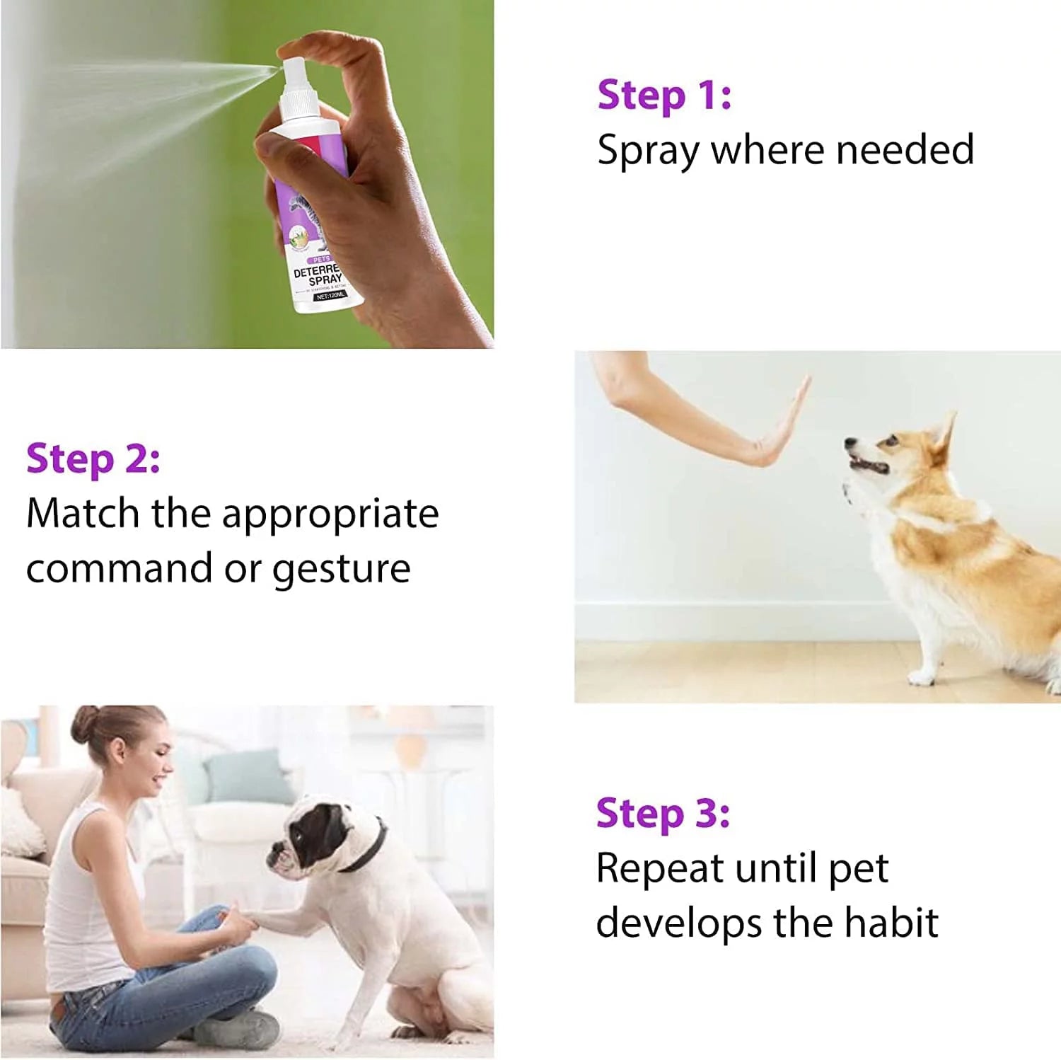 Cat Spray Deterrent, Anti-Scratch Cat Training Spray - Protects Furniture- Indoor & Outdoor Use, 120ml