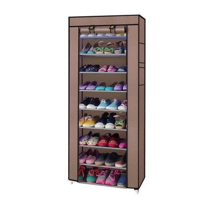 Zimtown 10 Tiers Shoe Rack with Dustproof Cover Closet Shoe Storage Cabinet Organizer