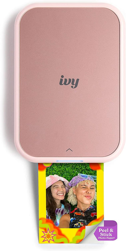 Canon Ivy 2 Mini Photo Printer, Print from Compatible iOS & Android Devices, Sticky-Back Prints, Blush Pink