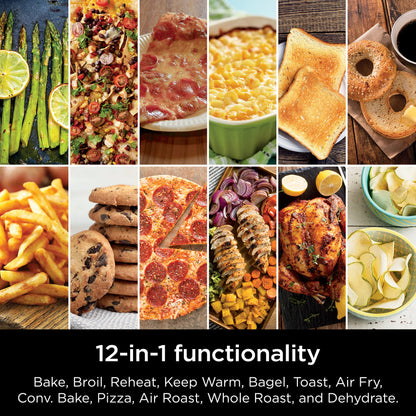 Ninja DCT451 12-in-1 Smart Double Oven with FlexDoor, Thermometer, FlavorSeal, Smart Finish, Rapid Top Convection and Air Fry Bottom , Stainless Steel