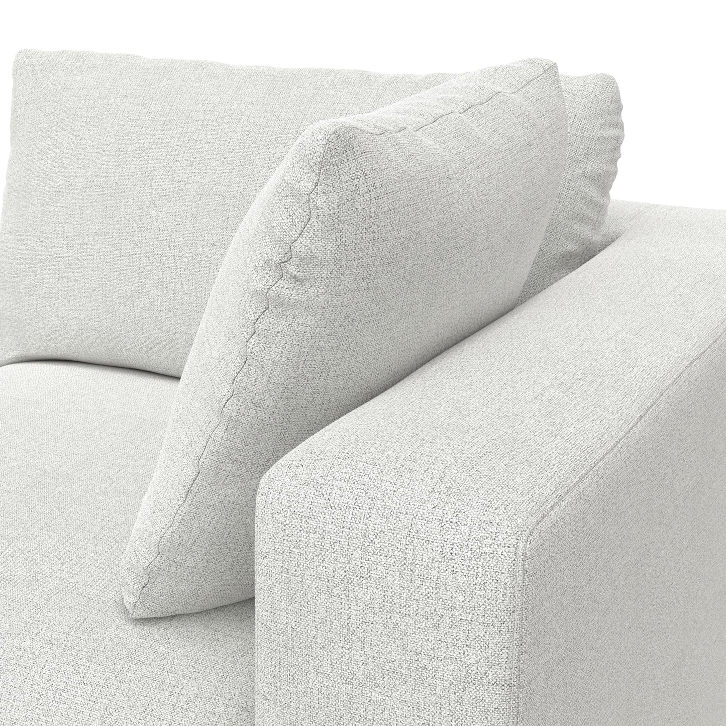 SIMPLIHOME Jasmine Right-Arm Sofa Module in Performance Fabric, Cloud Grey, 44-inches Wide, Handcrafted Contemporary-Style Right-Arm Accent Chair for Living Room
