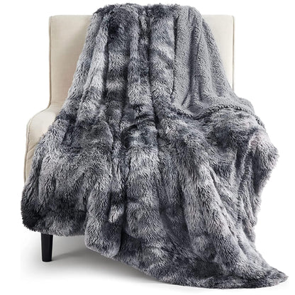 Bedsure GentleSoft Fluffy Fuzzy Faux Fur Throw Blanket for Couch, Soft Sherpa Fleece Cozy Gifts for Women, Plush Bed Blanket Christmas Room Decor for Men, Thick Warm Minky Teen Gifts Winter Bedding