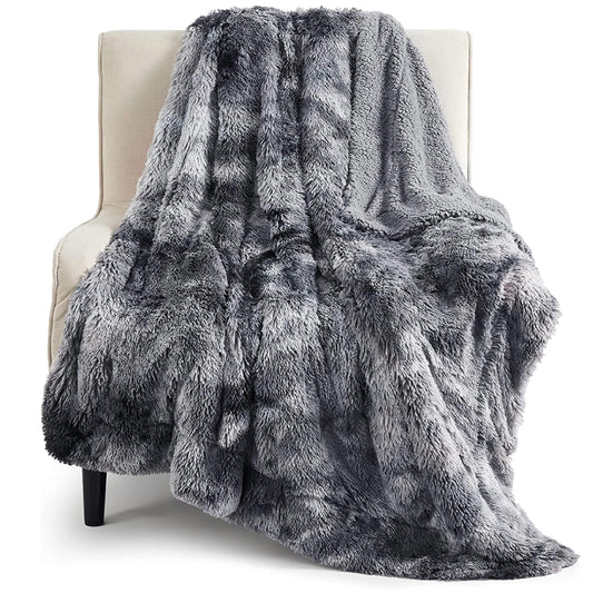 Bedsure GentleSoft Fluffy Fuzzy Faux Fur Throw Blanket for Couch, Soft Sherpa Fleece Cozy Gifts for Women, Plush Bed Blanket Christmas Room Decor for Men, Thick Warm Minky Teen Gifts Winter Bedding