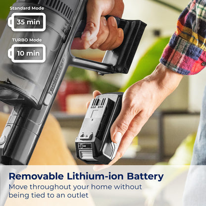 Bissell CleanView XR 200W Lightweight Cordless Vacuum w/Removable Battery, 35-min runtime, Tangle-Free Brush Roll, LED Lights, XL Tank, Dusting & Crevice Tool, Wall Mount, 3789U