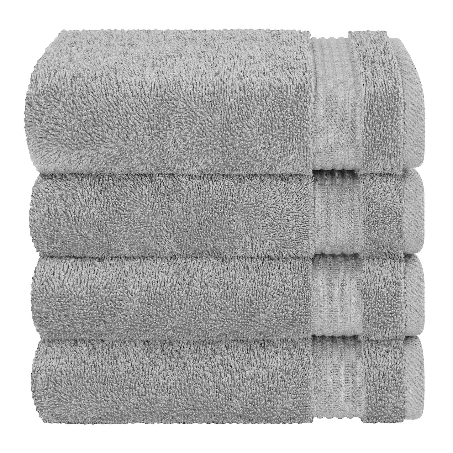 Cotton Paradise Hand Towels for Bathroom, 100% Cotton Turkish 4 Piece Hand Towel Set, Soft Absorbent Face Towels Clearance Set, Light Gray Hand Towels