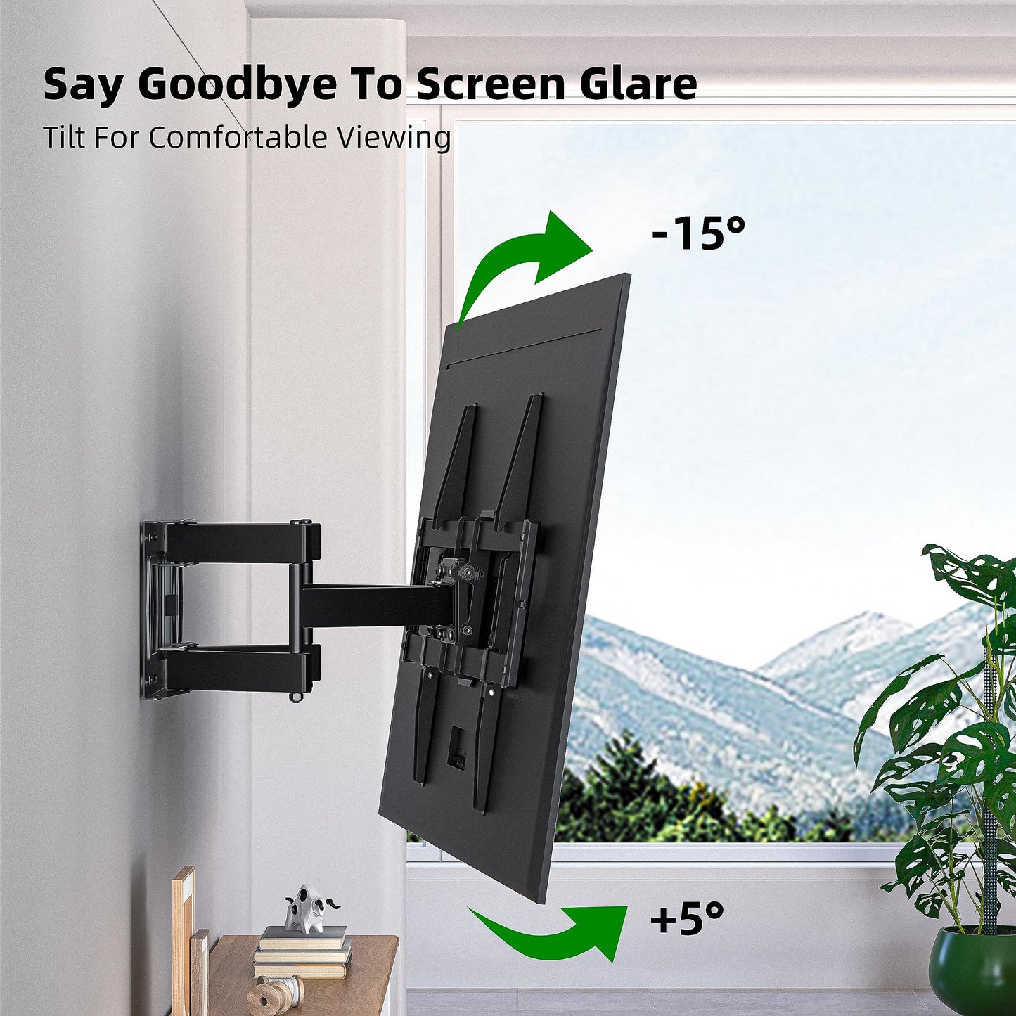 Full Motion TV Wall Mount for Most 37"-84" Flat Screen TV, Swivel or Tilt Wall Bracket with Dual Articulating Arms, for 12"-16" Wood Studs, Max VESA 600x400mm, Load 120 lbs by USX MOUNT