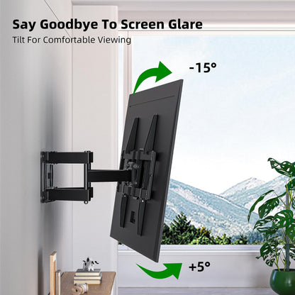Full Motion TV Wall Mount for Most 37"-84" Flat Screen TV, Swivel or Tilt Wall Bracket with Dual Articulating Arms, for 12"-16" Wood Studs, Max VESA 600x400mm, Load 120 lbs by USX MOUNT
