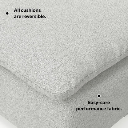 SIMPLIHOME Jasmine Right-Arm Sofa Module in Performance Fabric, Cloud Grey, 44-inches Wide, Handcrafted Contemporary-Style Right-Arm Accent Chair for Living Room