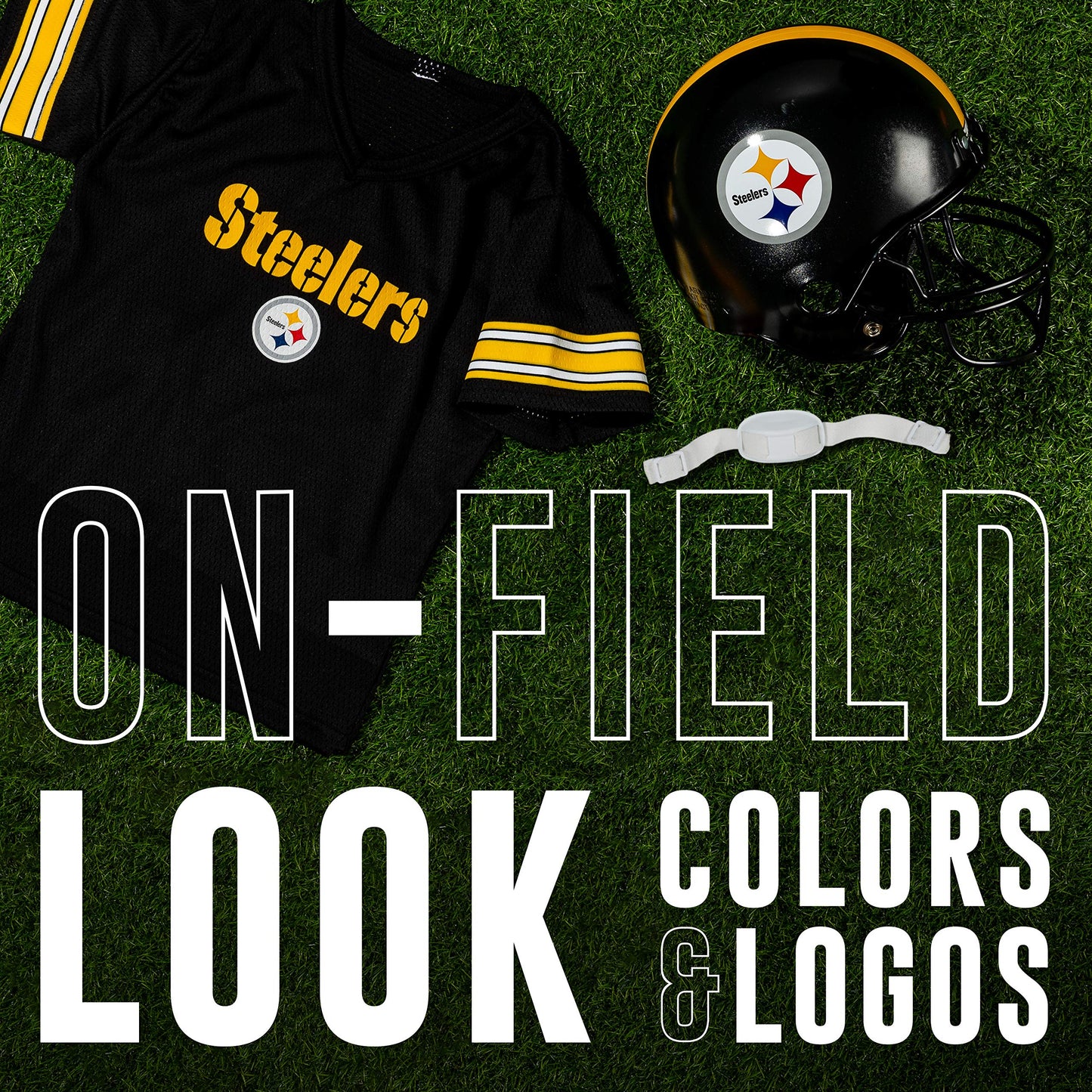 Pittsburgh Steelers Football Helmet & Jersey Top Set