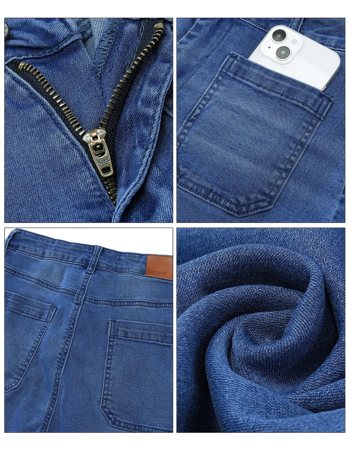 luvamia Women's High Waisted Wide Leg Jeans, Darkness Blue, Size 8