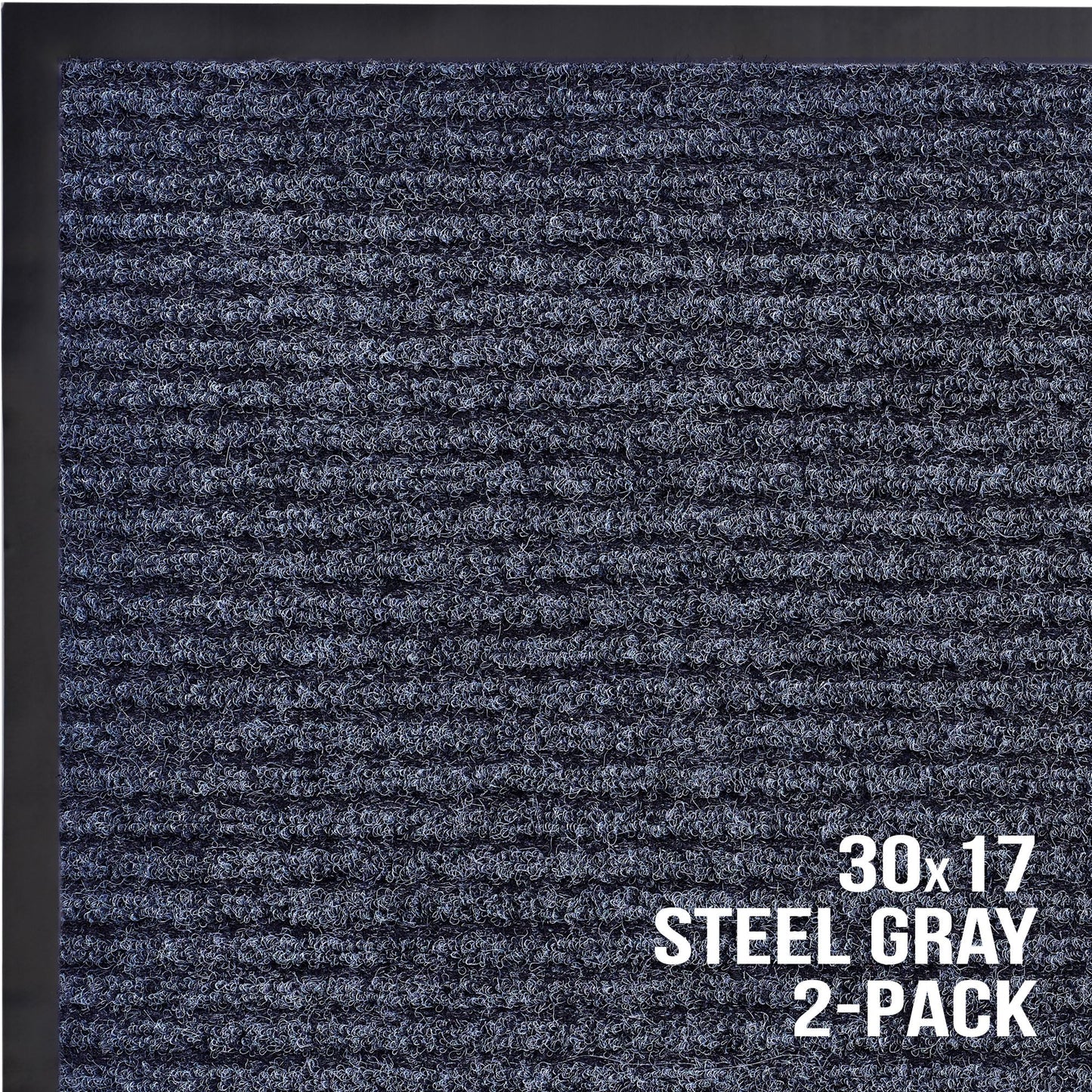 Sierra Concepts Front Door Mat Welcome Floor Mats - Entryway Indoor Outdoor Entrance Doormat, Patio, Porch, Muddy Shoe, Inside Outside Low Profile, 30x17 inches, 2-Pack Gray