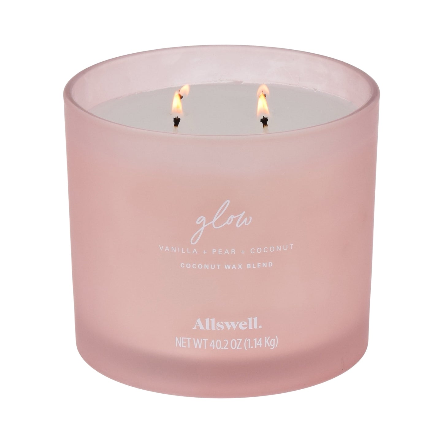 Allswell Glow (Vanilla + Pear + Coconut) Scented 4-Wick Spa Jar Candle 40.2oz