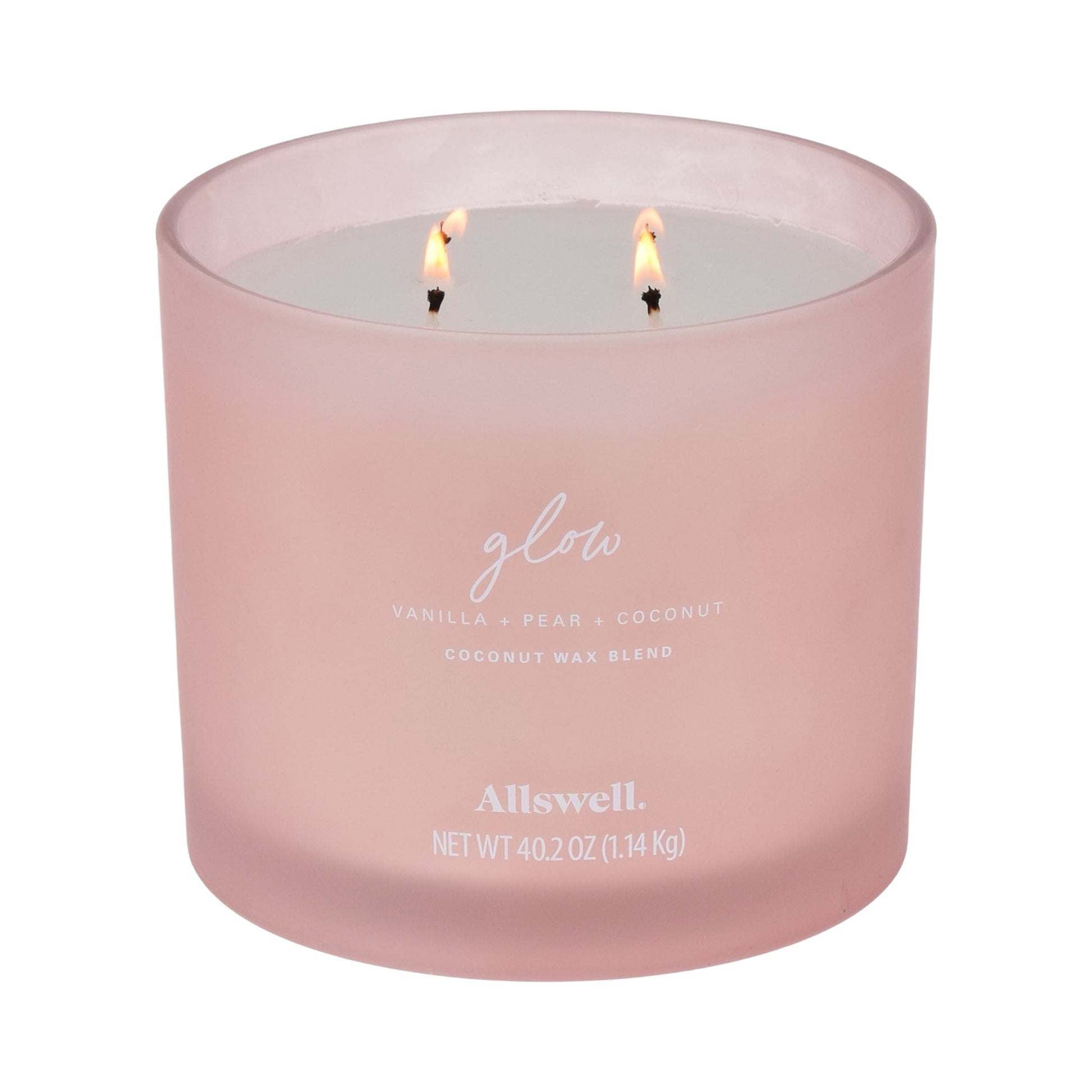 Allswell Glow (Vanilla + Pear + Coconut) Scented 4-Wick Spa Jar Candle 40.2oz