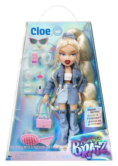 Alwayz Bratz Cloe Fashion Doll with 10 Accessories and Poster, Multicolor