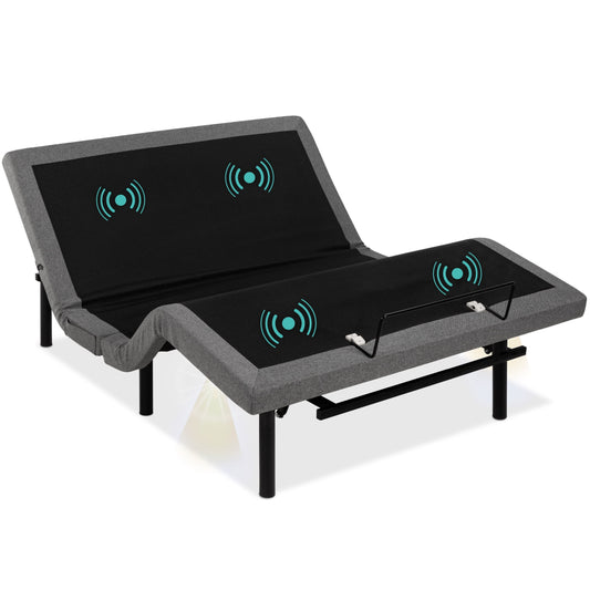 Best Choice Products Queen Size Adjustable Bed Base for Stress Management with Massage, Remote Control, USB Ports
