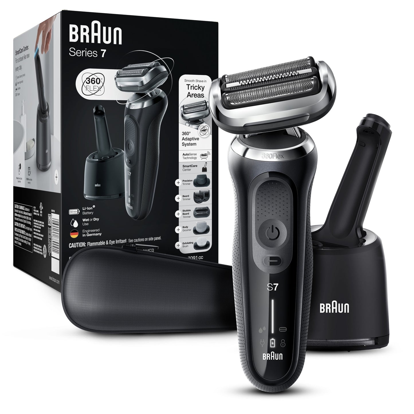 Braun Series 7 7091cc Flex Electric Razor for Men, Black