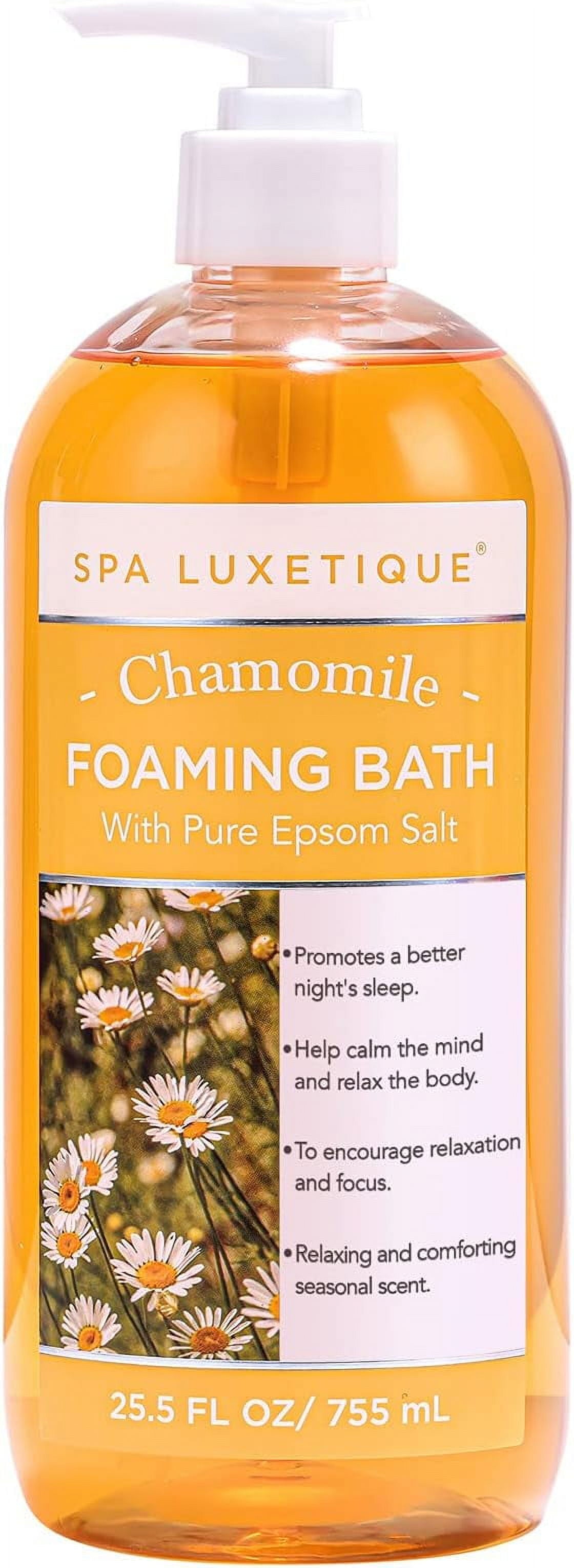 Bubble Foaming Bath with Pure Epsom Salt - Chamomile Rose Lavender Bath Set for Relaxing Mothers Day Gifts for Mom, 3 Pack 49.8 fl oz