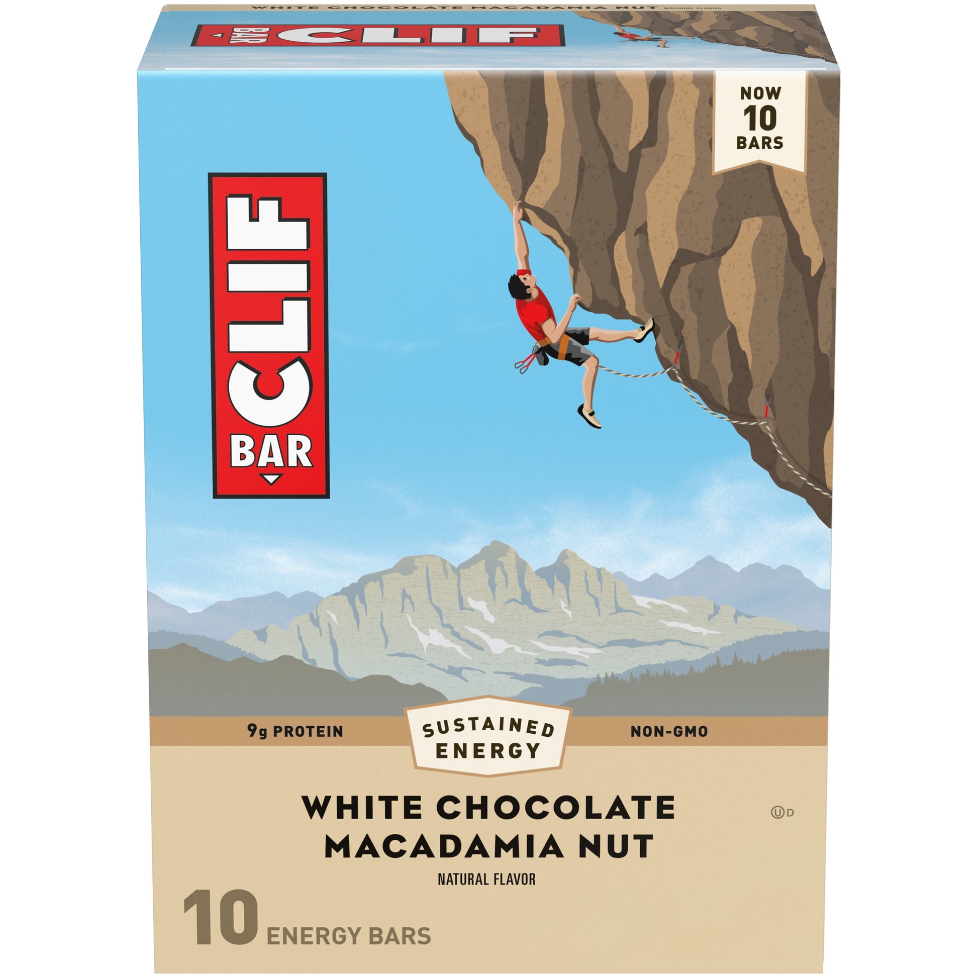 CLIF BAR - White Chocolate Macadamia Nut Flavor - Made with Organic Oats - 9g Protein - Non-GMO - Plant Based - Energy Bars - 2.4 oz. (12 Pack)