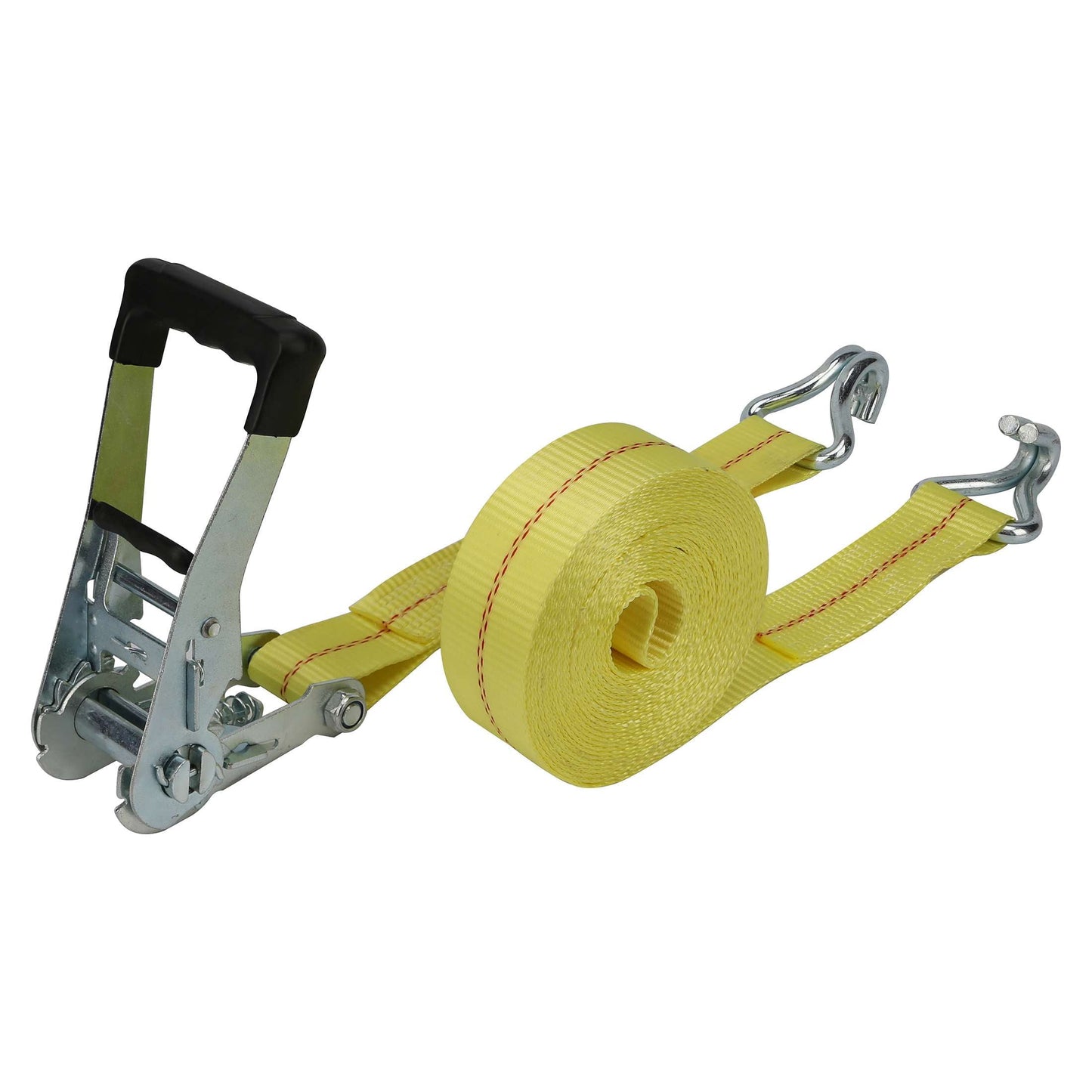 Hyper Tough Brand 2”x27" Tie down Straps with over Size  Ratchet Handle 3333lbs, Work Load with DJ-Hooks Single Pack