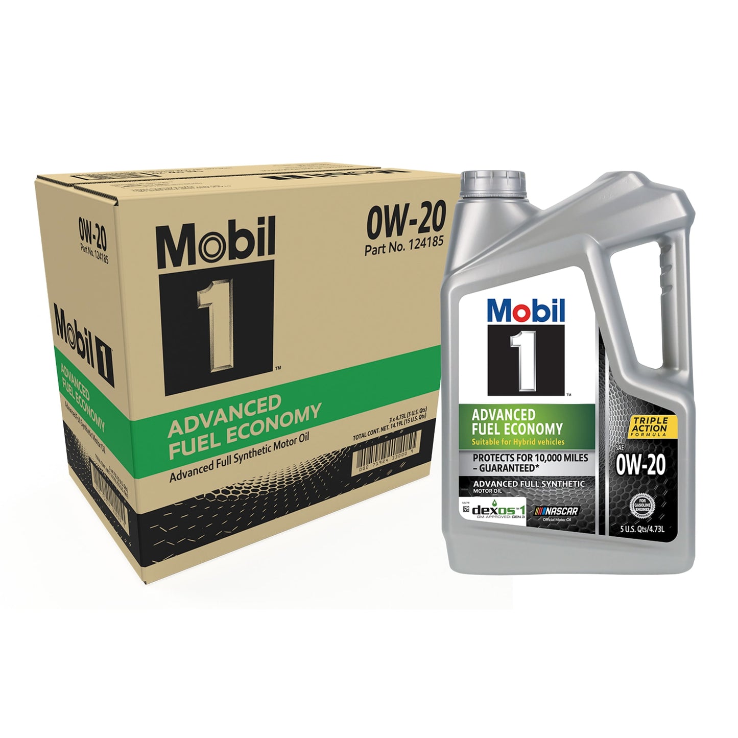 (2 pack) Mobil 1 Advanced Fuel Economy Full Synthetic Motor Oil 0W-20, 5 Quart (Pack of 3)