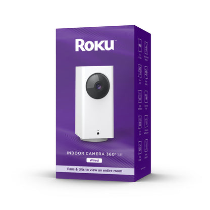 Roku Smart Home Indoor Camera 360° SE Wi-Fi®-Connected - Wired 1080p Security Surveillance Camera with Motion Detection and Tracking