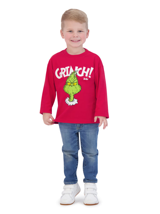 Dr. Seuss' The Grinch Christmas Toddler Unisex Long Sleeve T-Shirt, Sizes 2T-5T