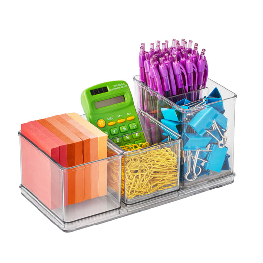 The Home Edit 4-Piece Office Desktop Edit Clear Plastic Storage System