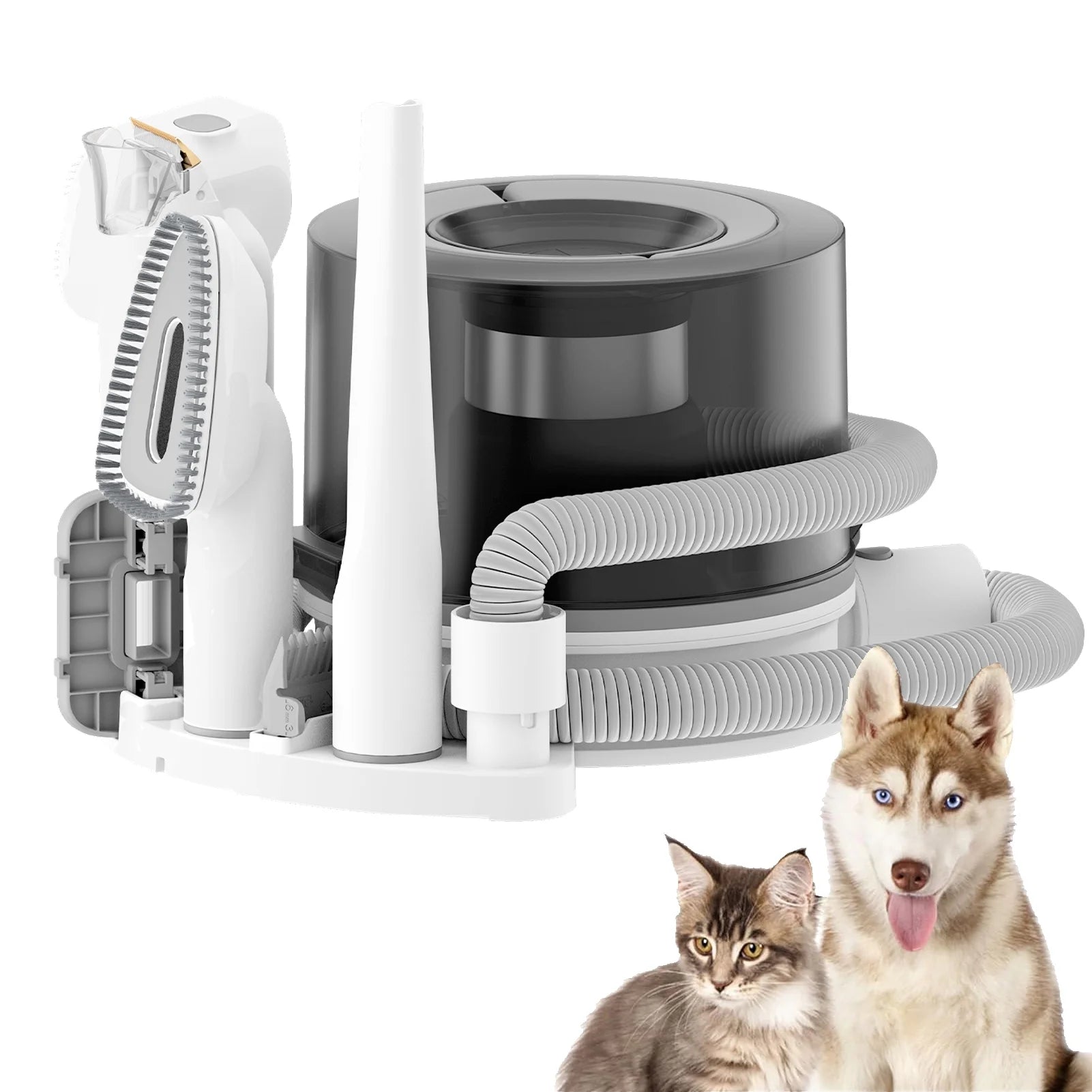 WHALL Pet Grooming Vacuum, Dog Hair Vacuum with 3 Modes, 5 In 1 Kit, 3L Large Dustbin, Low Noise