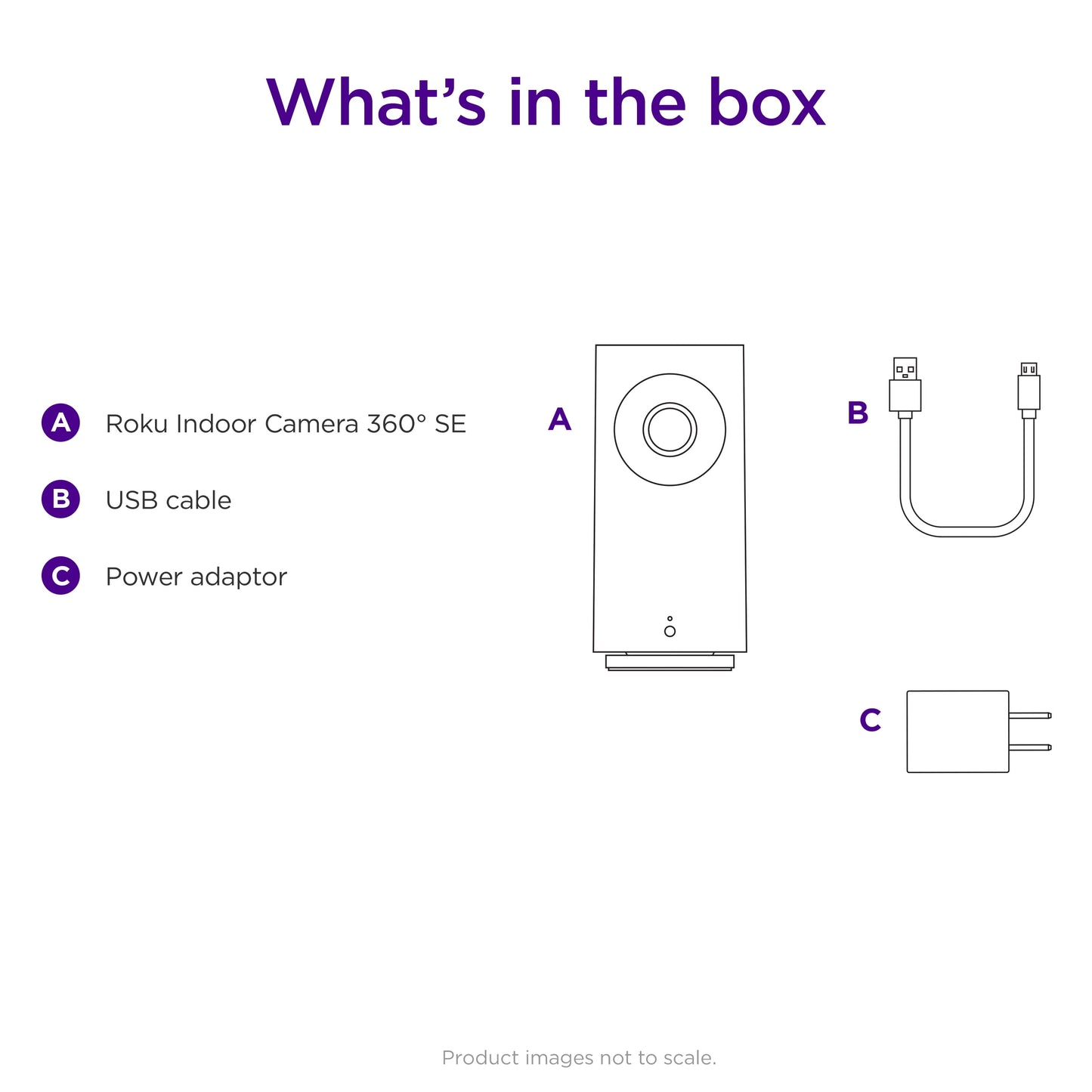 Roku Smart Home Indoor Camera 360° SE Wi-Fi®-Connected - Wired 1080p Security Surveillance Camera with Motion Detection and Tracking