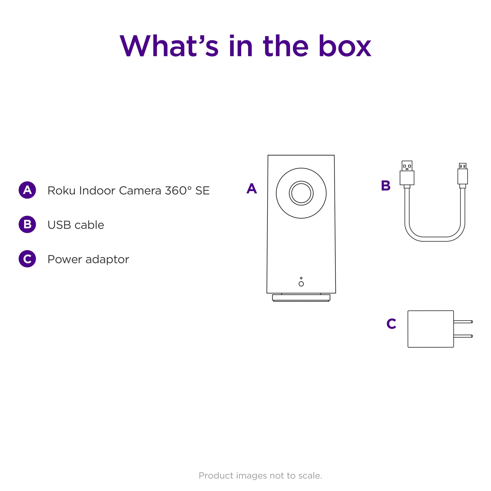 Roku Smart Home Indoor Camera 360° SE Wi-Fi®-Connected - Wired 1080p Security Surveillance Camera with Motion Detection and Tracking