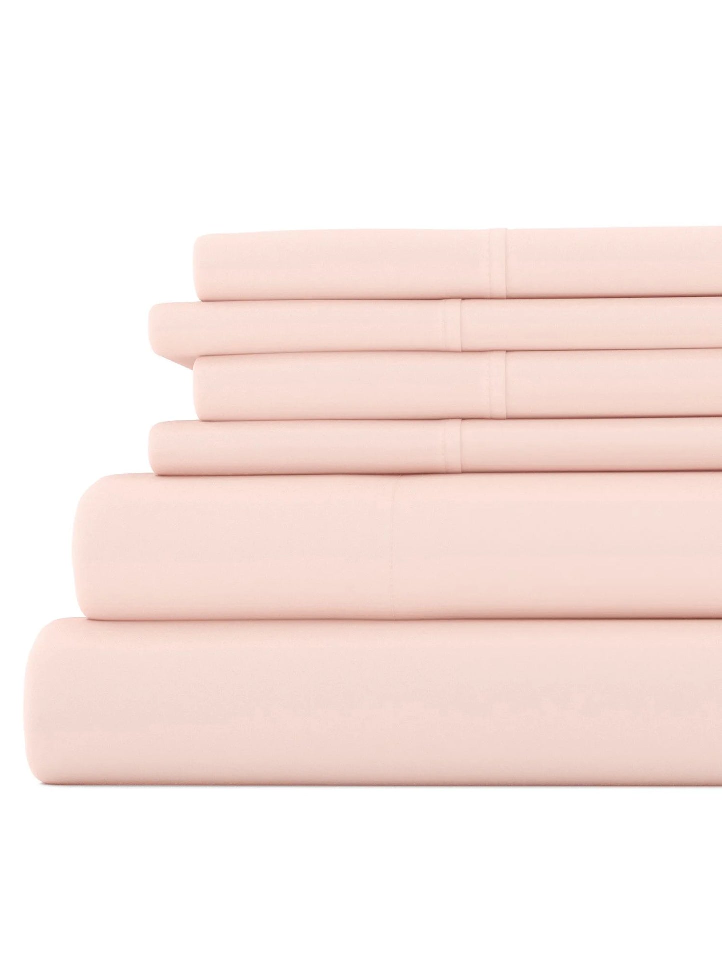 Comfort Canopy - Ultra Soft 6 PC Microfiber Adult Bed Sheet Set - 19 Vibrant Colors with Extra Pillowcases - Blush Bed Sheets for King, Queen, Full, & Twin Beds