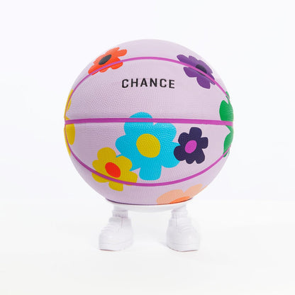 Chance Premium Design Printed Rubber Outdoor & Indoor Basketball, Bloom Light Purple