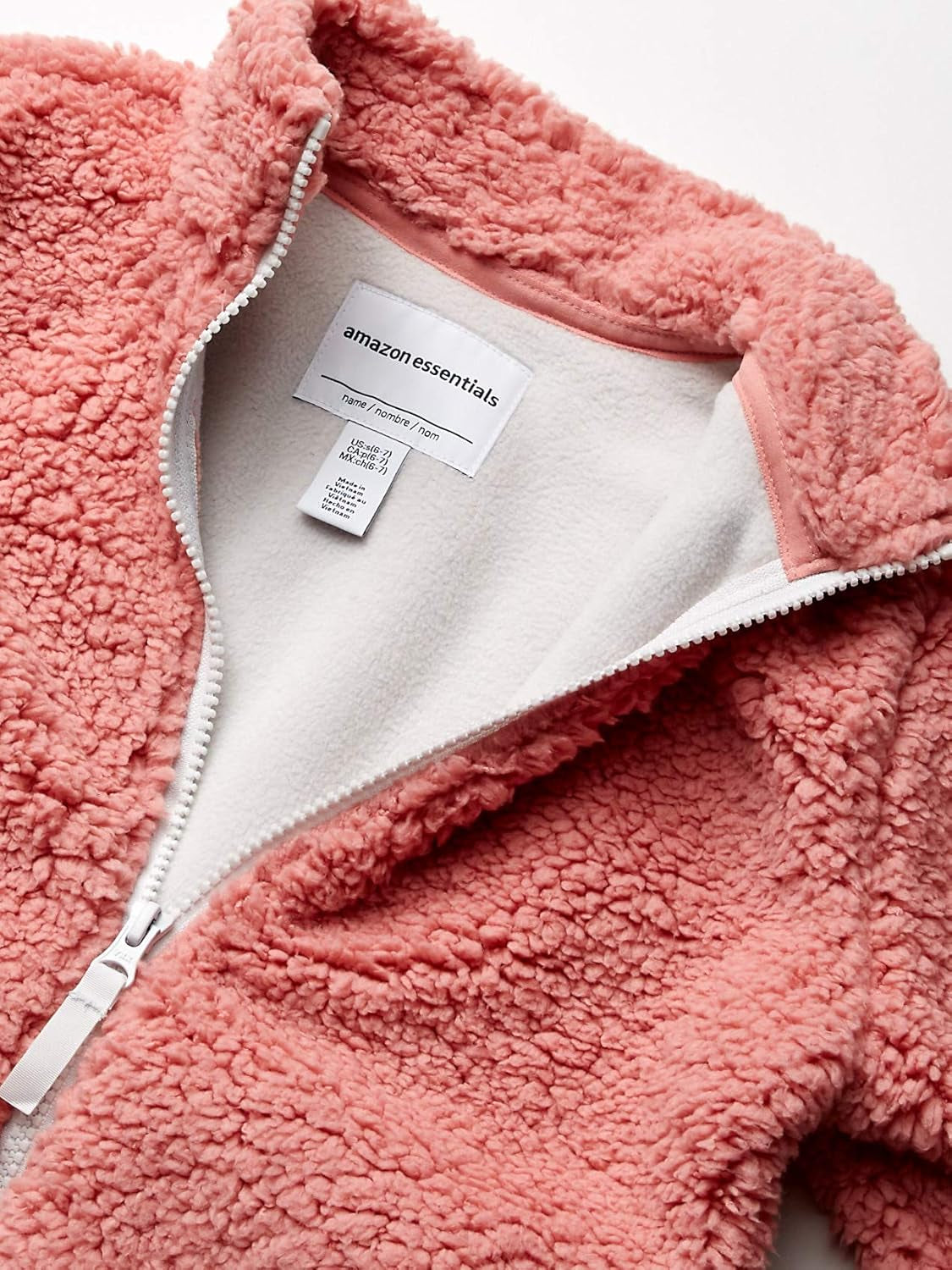Amazon Essentials Girls and Toddlers' Sherpa Fleece Full-Zip Jacket