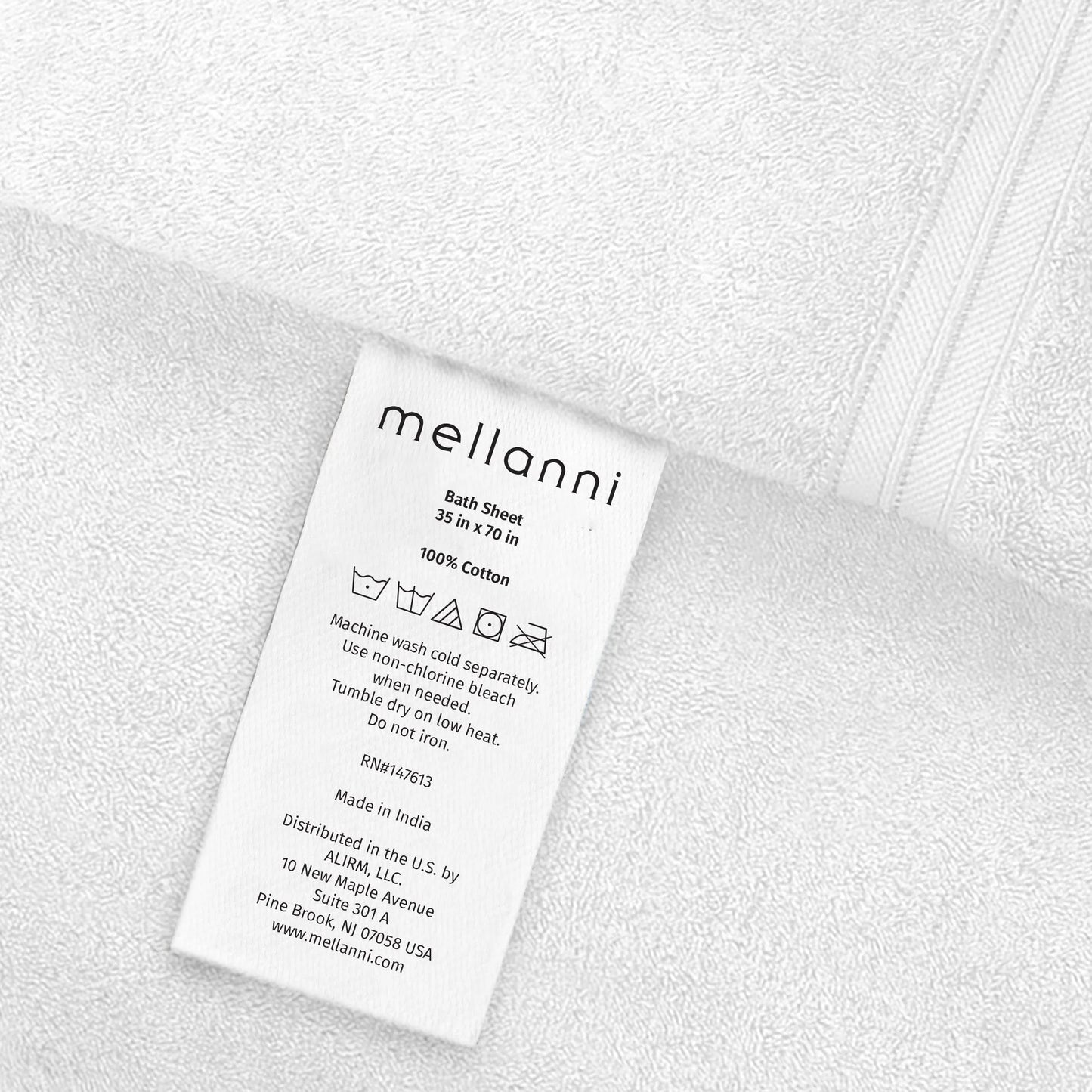 Mellanni Bath Sheets 100% Cotton Towels 35"x70", 2 Pack, White