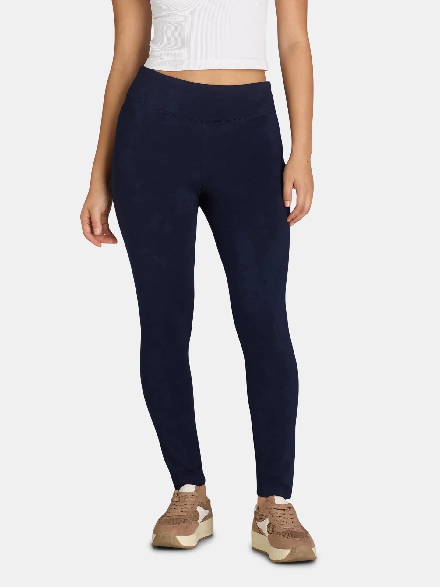 Time and Tru Women's High-Rise Ankle Knit Leggings, Available in 1, 2, and 3-Packs, 27" Inseam, Sizes S-XXXL