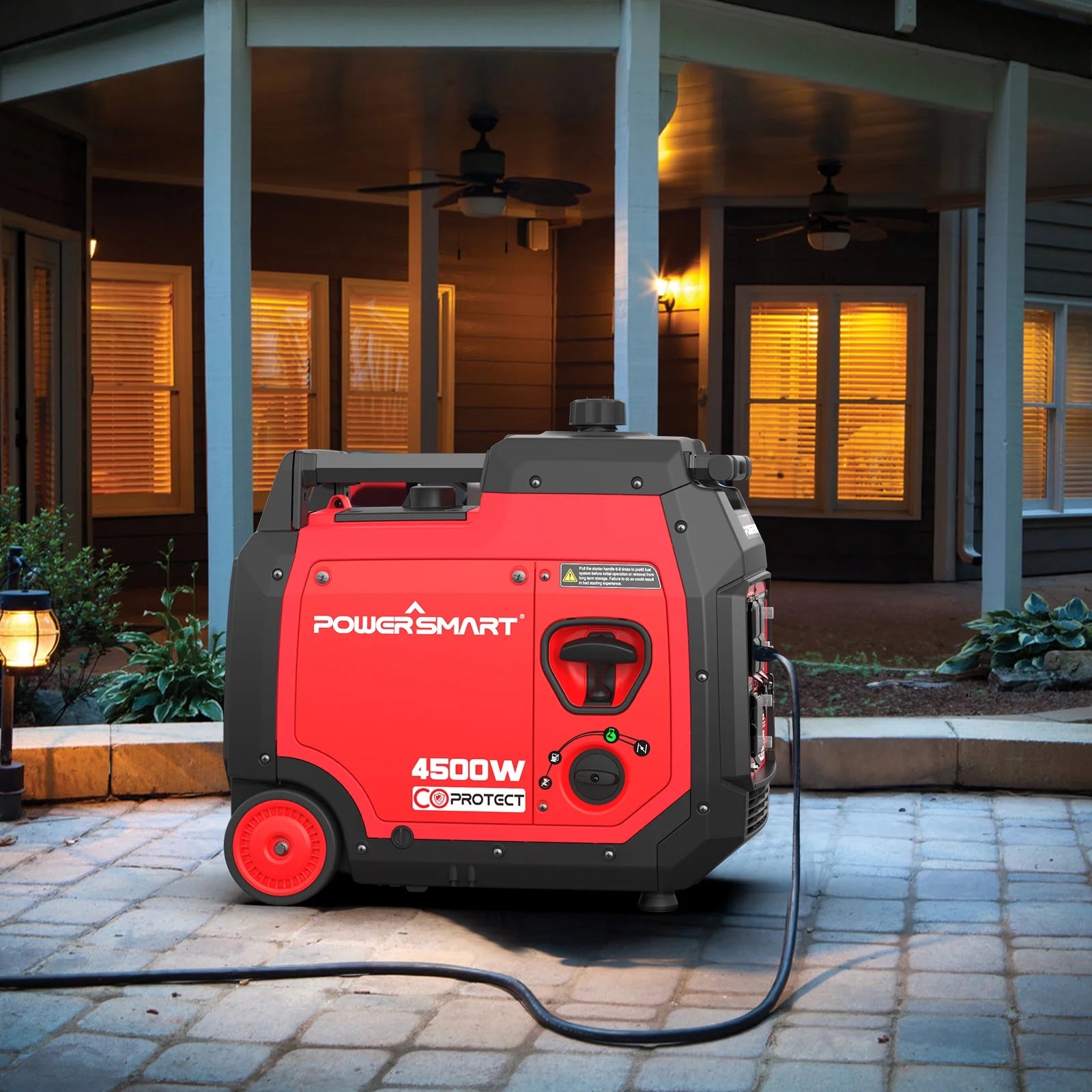 PowerSmart 4500W Gas Powered Inverter Generator with Electric Start Super Quiet Portable wheel,for Outdoor