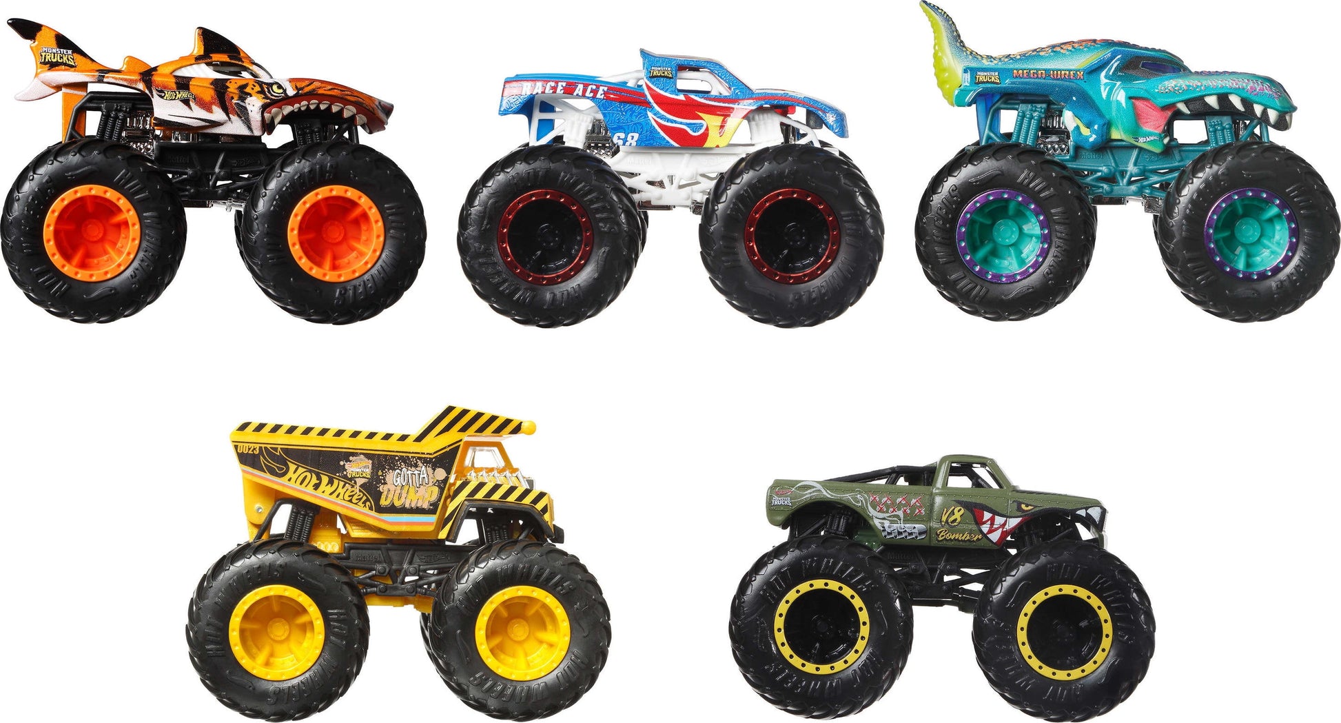 Hot Wheels Monster Trucks Crash Crew, 5-Pack of 1:64 Scale Toy Trucks, 1.82 lb